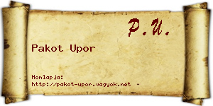 Pakot Upor névjegykártya